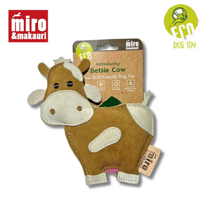 Bestie Cow dog toy with logos