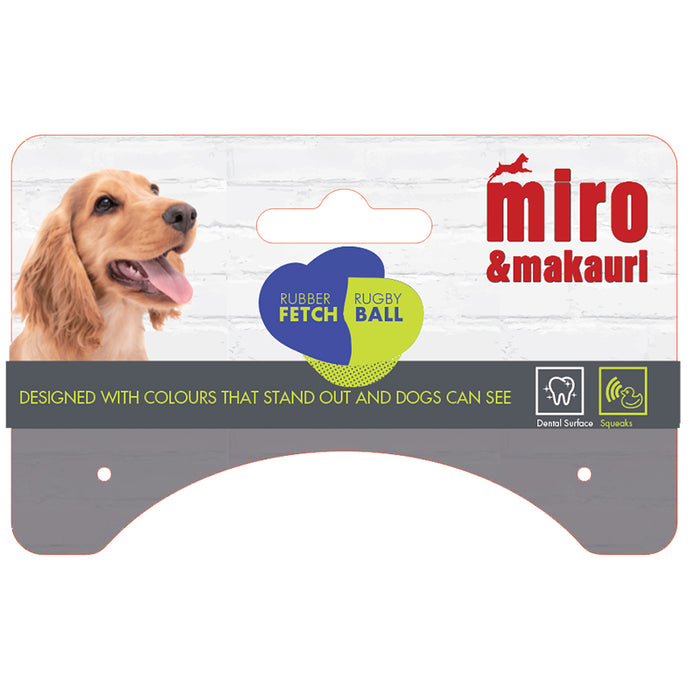 hanger tag for Miro & Makauri - Rubber Rugby Fetch Ball