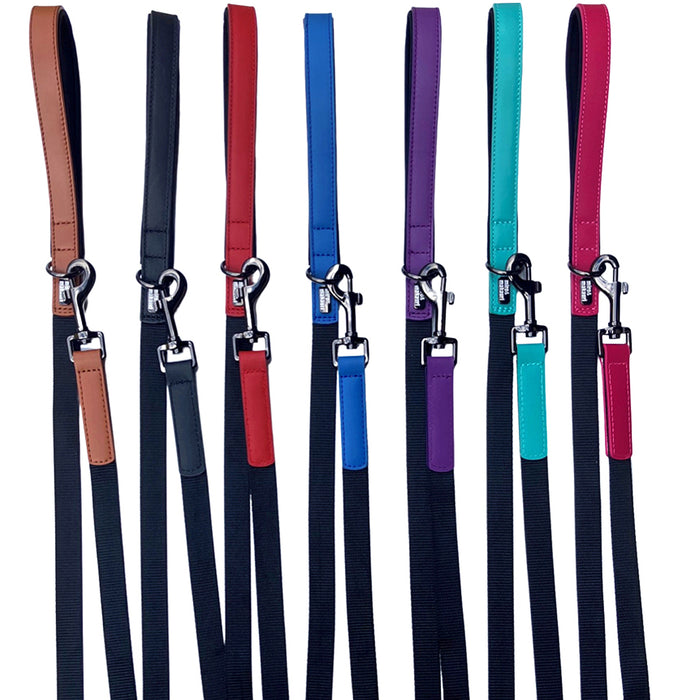 NEW DESIGN. Miro & Makauri 'Milford' Leather/Nylon Leads - 7 Colours