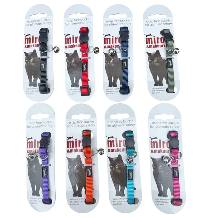 Miro & Makauri Nylon Cat Collars with snap free buckle