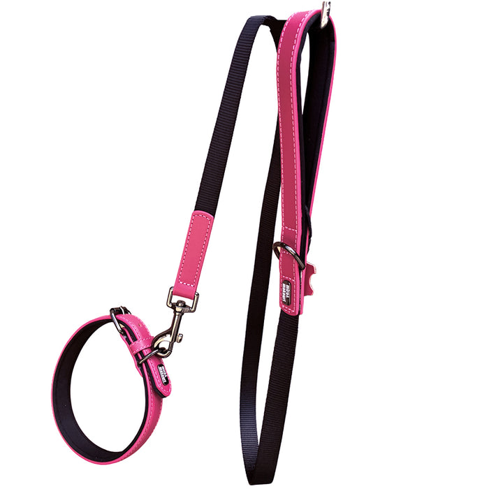 NEW DESIGN. Miro & Makauri 'Milford' Leather/Nylon Leads - 7 Colours