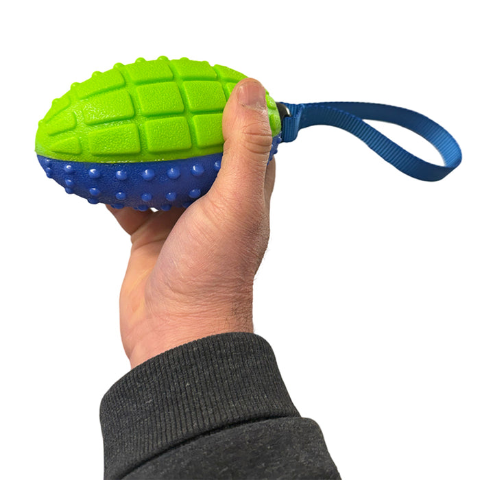 Rubber Rugby Fetch Ball - (Order 6 for 10% off)