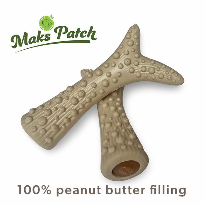 Vegan Dog Chews - the Maks Patch Peanut Butter Filled Antlers