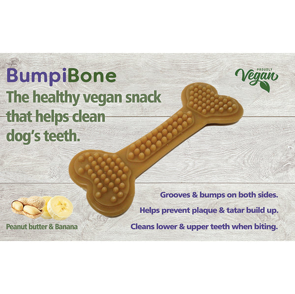 Bumpi Bone - The healthy vegan dental dog treat that helps cleans dogs teeth