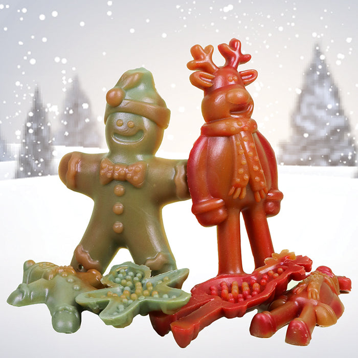 Xmas Vegetarian Dog Treats in the shape of a Reindeer & Gingerbread man