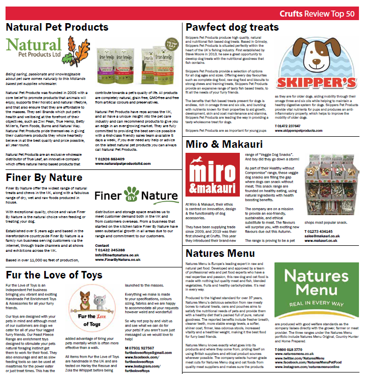 All-Natural Chews & Treats Featured at Crufts