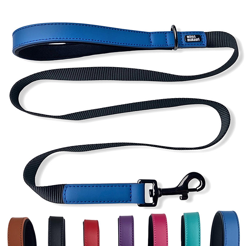 NEW DESIGN. Miro & Makauri 'Milford' Leather/Nylon Leads - 7 Colours