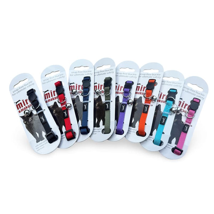 Miro & Makauri Nylon Cat Collars with snap free buckle