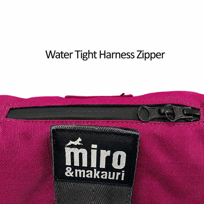 Miro & Makauri Winter Dog Coat "Rasberry & Grey"