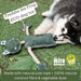Eco dog toys - dog chewing Freddie frog's leg
