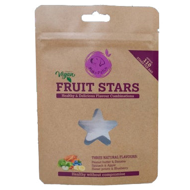 Empty packet - front of MaksPatch Fruit Stars - Vegan Dog Training Treats