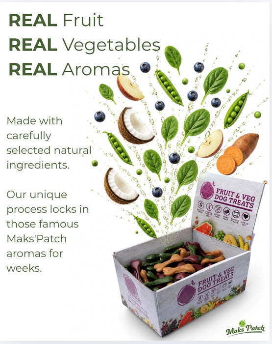 Vegan Dog Treats - Maks Patch Fruit & Veg Bones