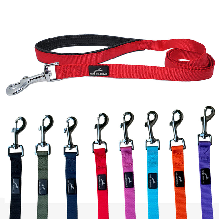 Nylon Dog Leads with Padded Handle - the 'Miro & Makauri' Belay Leads