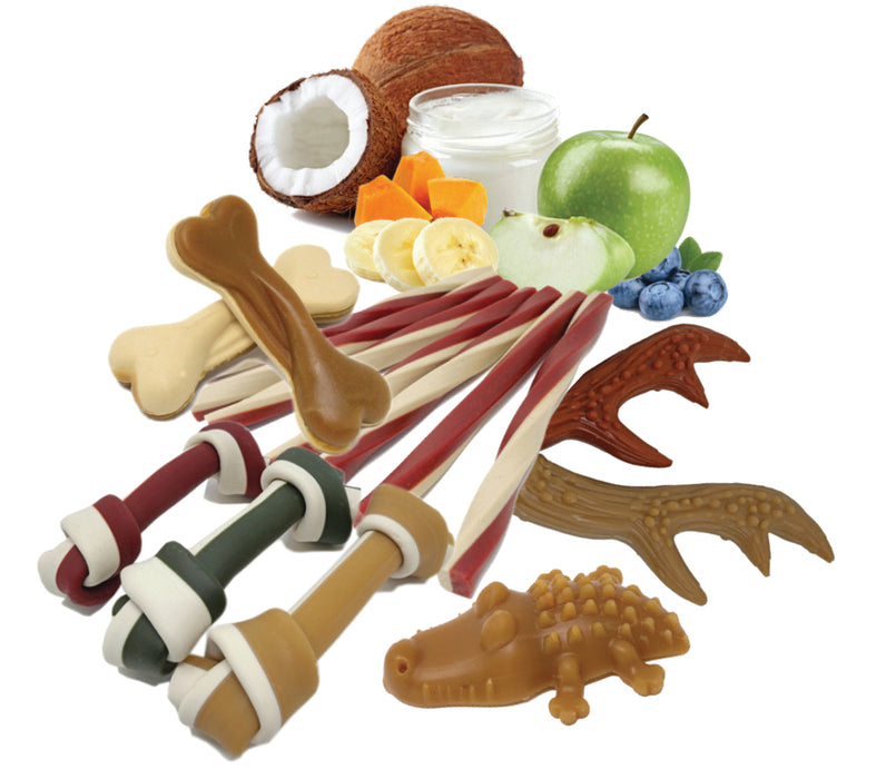 Array of fruit and makspatch veggie dog treats