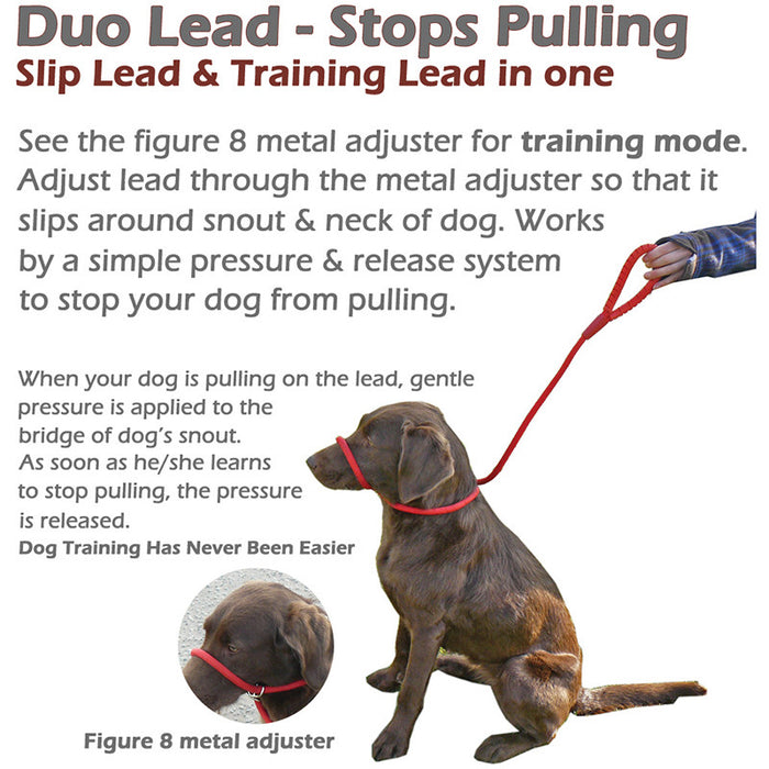 RUBBER HANDLE GRIP - Slip Lead with Figure 8 Training Aid. - Miro&Makauri