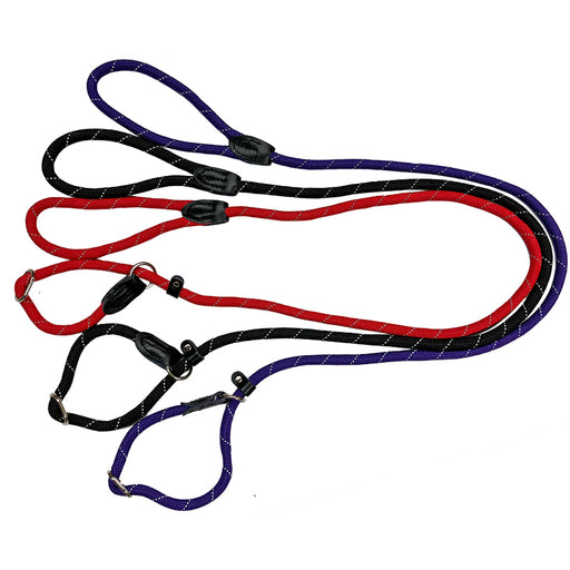 Miro & Makauri "REGULAR GRIP" Reflective Thread, Slip Dog Lead with Figure 8 Training Aid