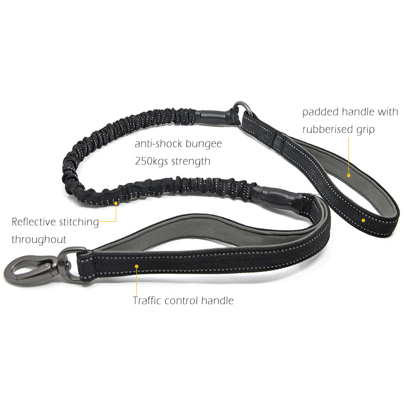 Anti Shock Bungee Lead  with Traffic Grip 115cm - Miro&Makauri