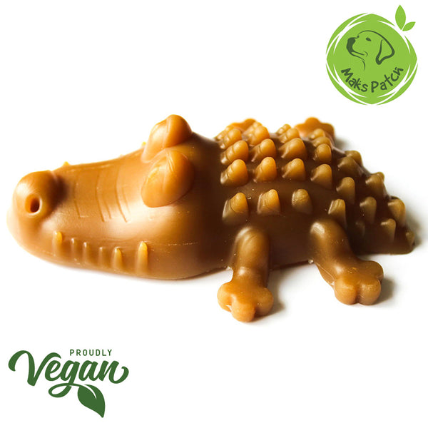 MaksPatch veggie dog treat - Peanut Butter flavour crocodile