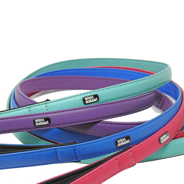 Milford Leather Leads - Purple, Pink, Turquoise, Blue, Yellow - Miro&Makauri