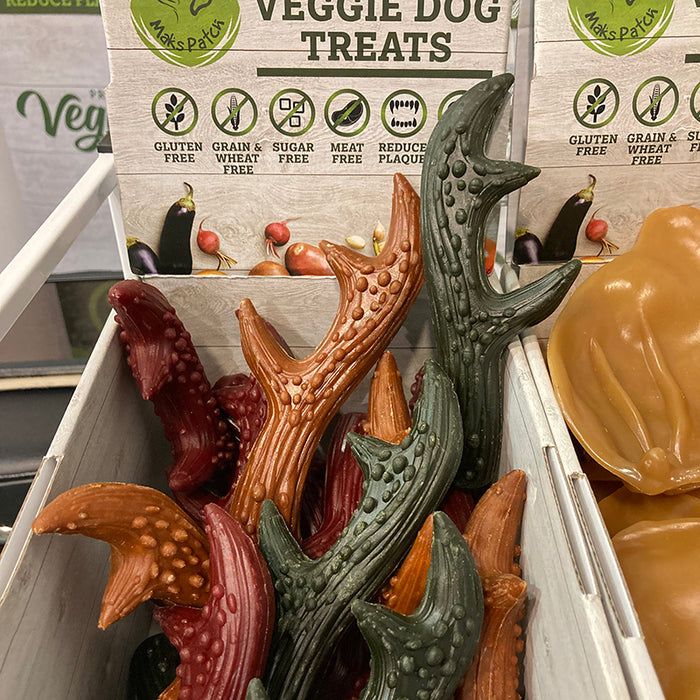 Box of Vegan Dog Chews in Antlers